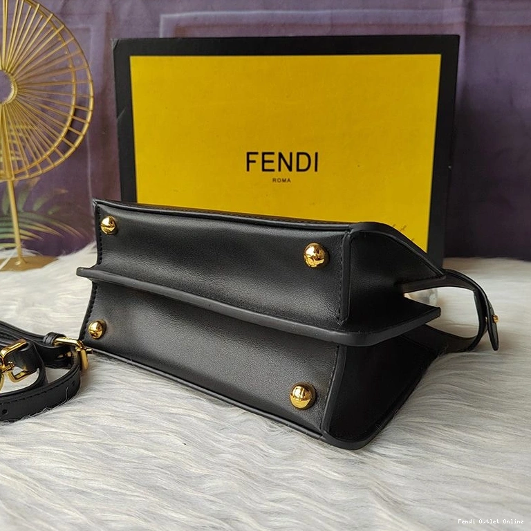 Cheap Petite Leather Fendi Black In ISeeU Peekaboo Bag Nappa 0812
